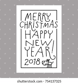 Typographic Merry Christmas banner. Vector graphic elements, perfect for Christmas banners or greeting cards.