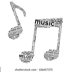 Typographic musical notes - vector illustration