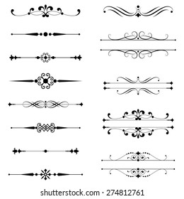 Typographic Ornaments & Rule Lines - Set of vector text dividers.  Each element is grouped for easy editing.