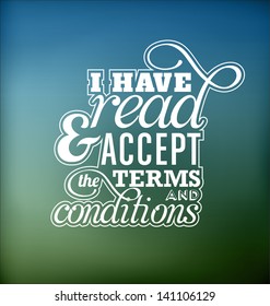 Typographic Poster Design - I have read and accept the terms and conditions