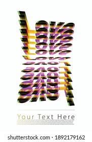 Typographic poster design, love text