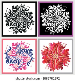 Typographic poster design, love text
