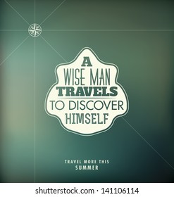 Typographic Poster Design - A wise man travels to discover himself