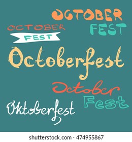 Typographic poster with hand drawn lettering Oktoberfest