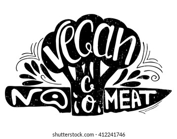 Typographic print. Go Vegan