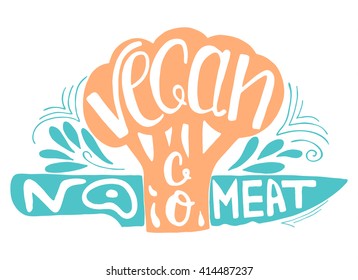 Typographic print. Go Vegan