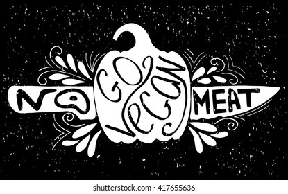 Typographic print. Go Vegan