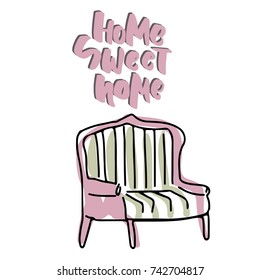 Typographic print poster. T shirt hand lettered calligraphic design. Vector illustration. Couch illustration