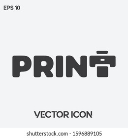 Typographic "Print" vector icon illustration. Premium quality.