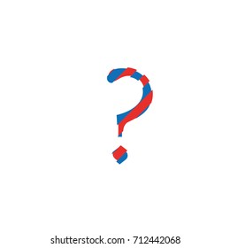 typographic question symbol vector with outline lines