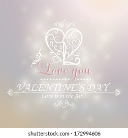 Typographic Quote Poster Design "Love you. Love is in the air" 