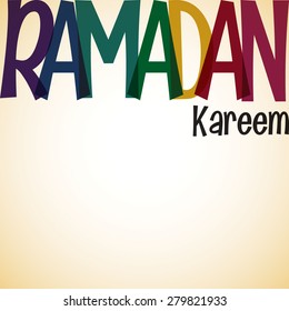Typographic Ramadan Kareem (Generous Ramadan) card in vector format.