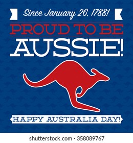 Typographic retro Australia Day card in vector format.