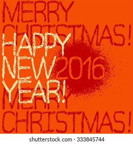 Typographic retro Christmas card design. Vector illustration.