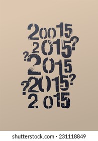 Typographic Retro Christmas Design. Set of Numbers.