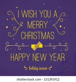 Typographic Retro Christmas Design. Vector illustration