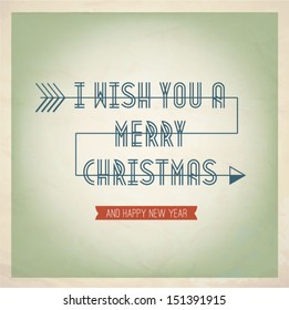 Typographic Retro Christmas Design. Vector illustration