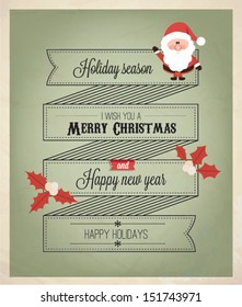 Typographic Retro Christmas Design. Vector illustration