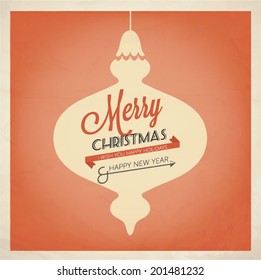 Typographic Retro Christmas Design. Vector illustration