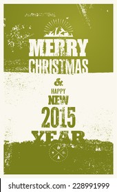 Typographic Retro Christmas Design. Christmas Vector Vintage Card.