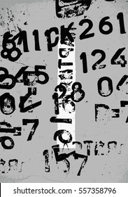Typographic retro grunge abstract background with signs. Vector illustration.