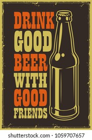 Typographic retro grunge beer poster. Vector illustration.
