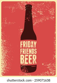 Typographic Retro Grunge Beer Poster. Vector Illustration.