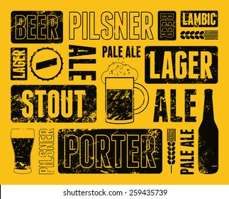 Typographic retro grunge beer poster. Vector illustration.