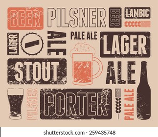 Typographic retro grunge beer poster. Vector illustration.