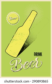 Typographic retro grunge beer poster. Vector illustration.