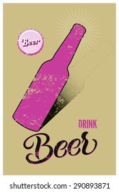 Typographic retro grunge beer poster. Vector illustration.