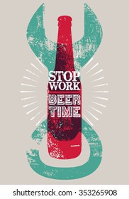 Typographic retro grunge beer poster. Vector illustration. Eps10.