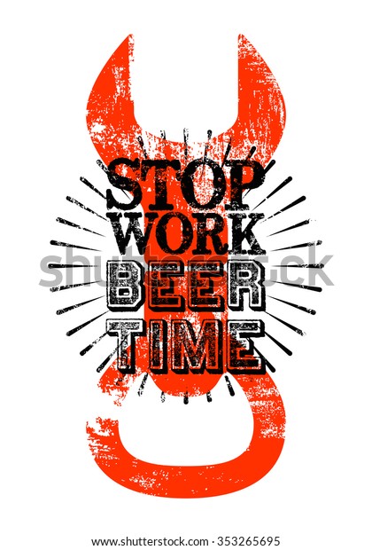 Typographic Retro Grunge Beer Poster Vector Stock Vector Royalty Free 353265695 