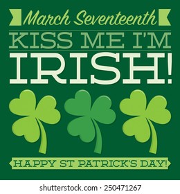 Typographic retro St. Patrick's Day card in vector format.