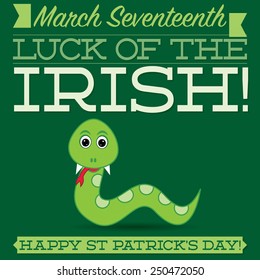 Typographic retro St. Patrick's Day card in vector format.