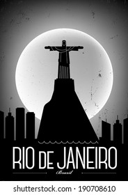 Typographic Rio De Janeiro City Poster Design