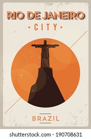 Typographic Rio De Janeiro City Poster Design