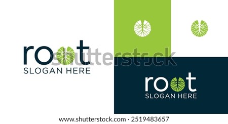 Typographic root logo on the letter O
