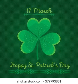 Typographic Saint Patrick's Day background. Vector design for greeting card, poster, flyer.