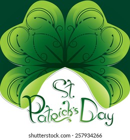 Typographic Saint Patrick's Day greeting card or background with clover.