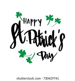 Typographic Saint Patrick's Day greeting card, Vector illustration.