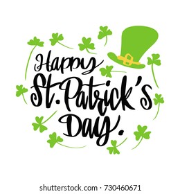 Typographic Saint Patrick's Day greeting card, Vector illustration.