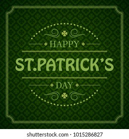 Typographic Saint Patrick's Day Retro Background