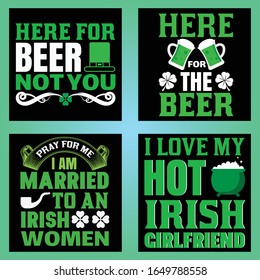 Typographic Saint Patrick's Day Retro Badges. Vintage Vector design elements, labels, t-shirts, posters, greetings cards and objects.