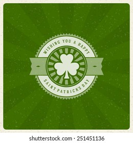 Typographic Saint Patrick's Day Retro Background. Vintage Vector design greetings card or poster. 