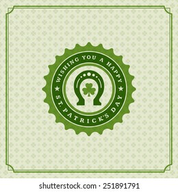 Typographic Saint Patrick's Day Retro Background. Vintage Vector design greetings card or poster. 