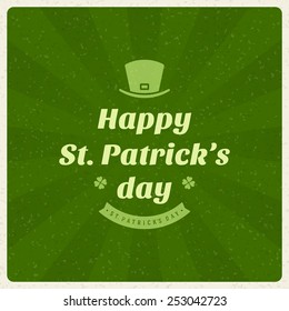 Typographic Saint Patrick's Day Retro Background. Vintage Vector design greetings card or poster. 
