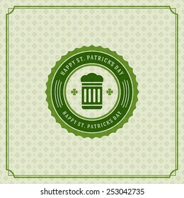 Typographic Saint Patrick's Day Retro Background. Vintage Vector design greetings card or poster. 