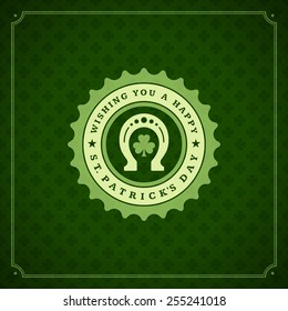 Typographic Saint Patrick's Day Retro Background. Vintage Vector design greetings card or poster. 