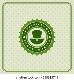 Typographic Saint Patrick's Day Retro Background. Vintage Vector design greetings card or poster. 